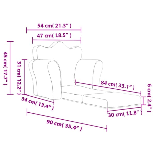vidaXL Barnbäddsoffa, ljusgrå, mjuk plysch