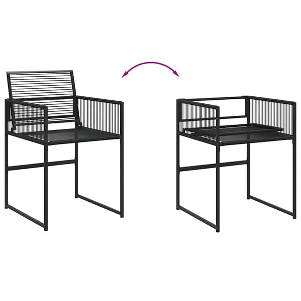 vidaXL havestole, sæt med 4, sort, polyrattan