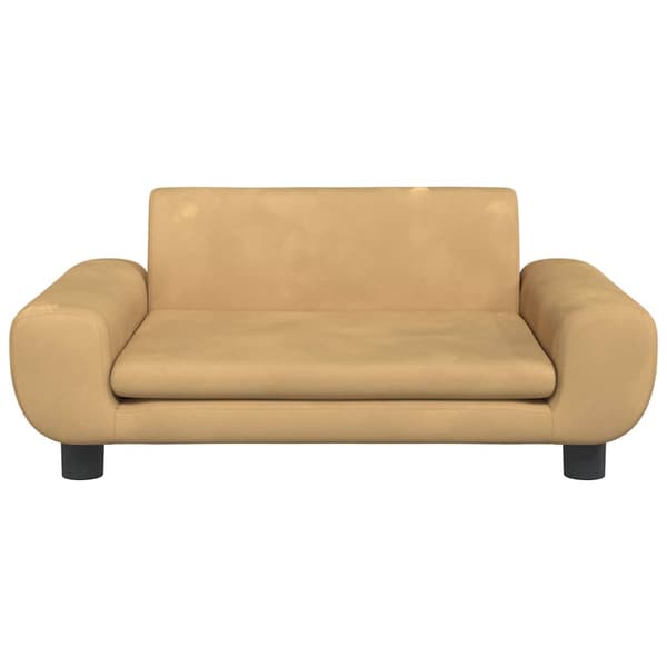 vidaXL Barnsoffa brun 70x45x33 cm sammet