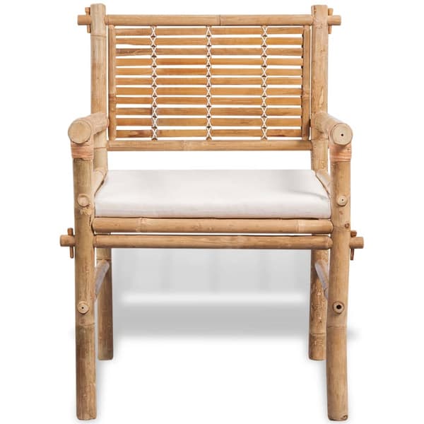 vidaXL 3-delat bistroset med kuddar, bambu