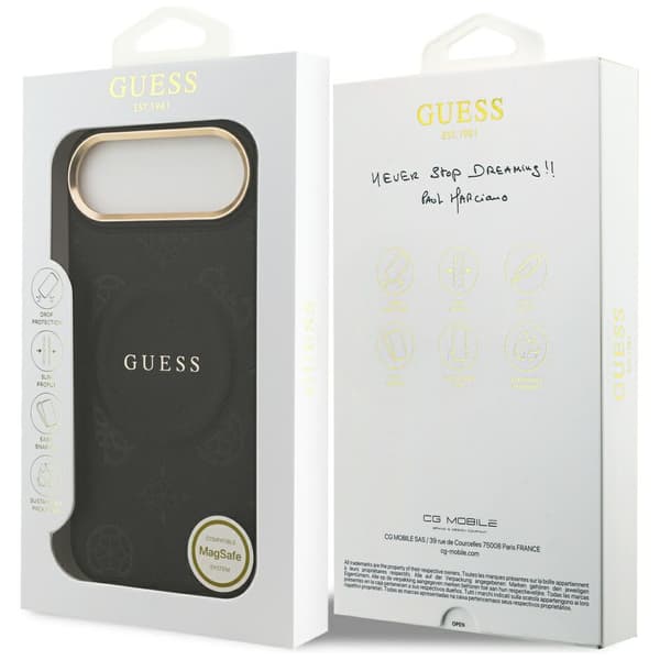 Guess Peony Hot Stamp MagSafe-etui til iPhone Air, sort