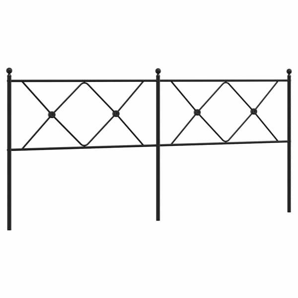 vidaXL metalsengegavl, sort, 180 cm