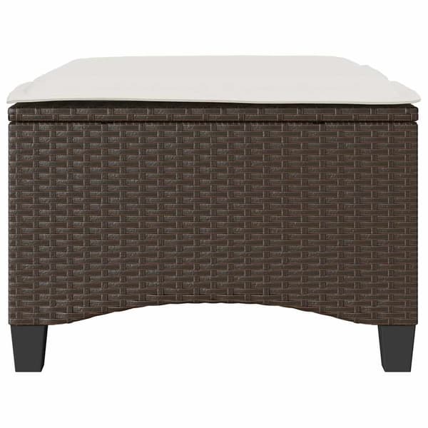vidaXL Trädgårdspallar med dynor 2 st brun polyrattan