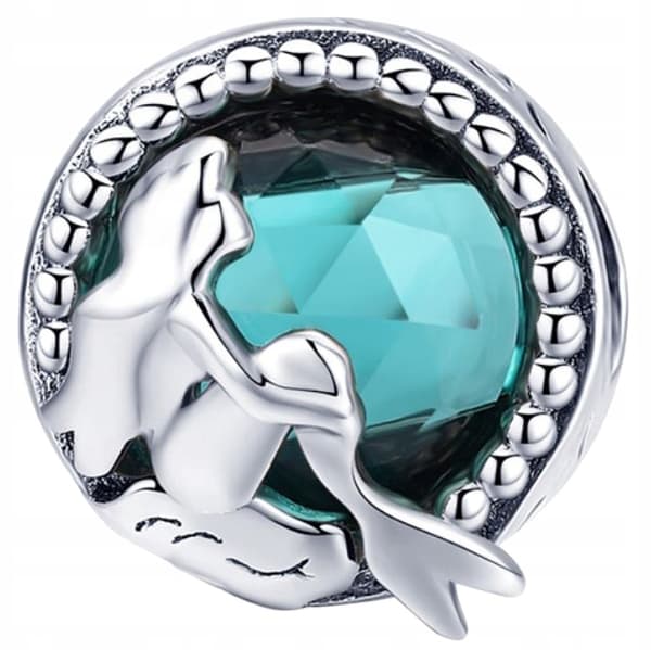 Charms silver 925 sjöjungfruhänge pärla blå silver presentpärlor