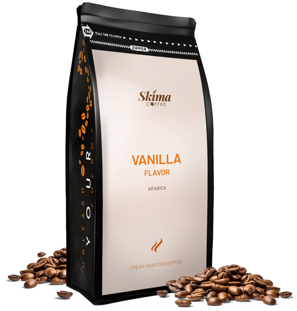 Kaffebønner 1kg VANILJE 100% ARABICA til kaffemaskine + GRATIS