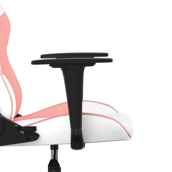 vidaXL Gamingstol, vit och rosa, konstläder