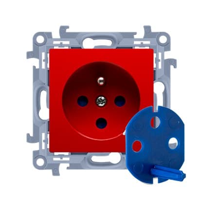 Datastik med autorisationsnøgle (modul) 16A, 250V~, sorte skrueterminaler