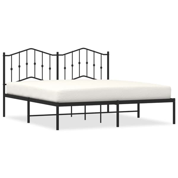 vidaXL metalsengestel med hovedgærde sort 160x200 cm
