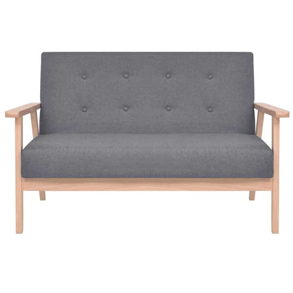vidaXL 2-personers stofsofa, mørkegrå