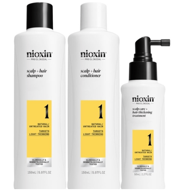 Nioxin System 1 Kit Schampo+Balsam+Behandling 2x150+50 ml