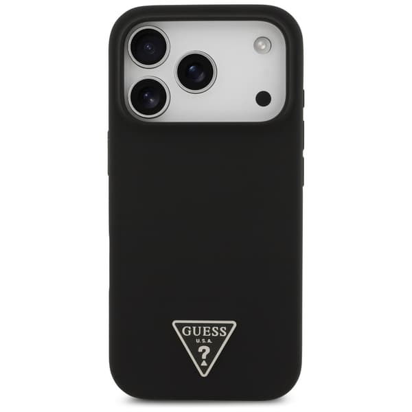 Guess Silikone Trekantet Logo MagSafe-etui til iPhone 17 Pro, Sort