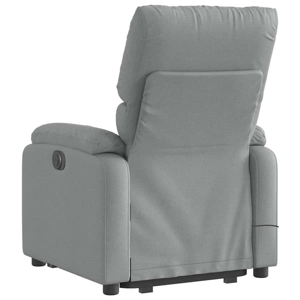vidaXL Lyftbar massagefåtölj ljusgrå tyg