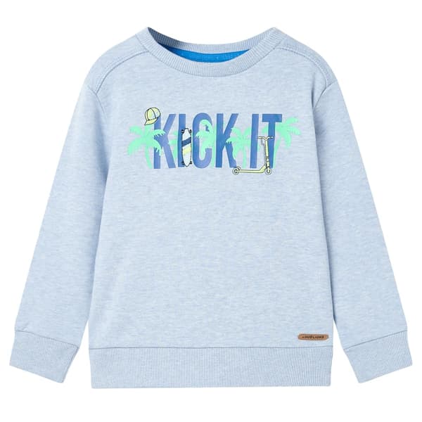 Børnesweatshirt, lyseblå melange, 116