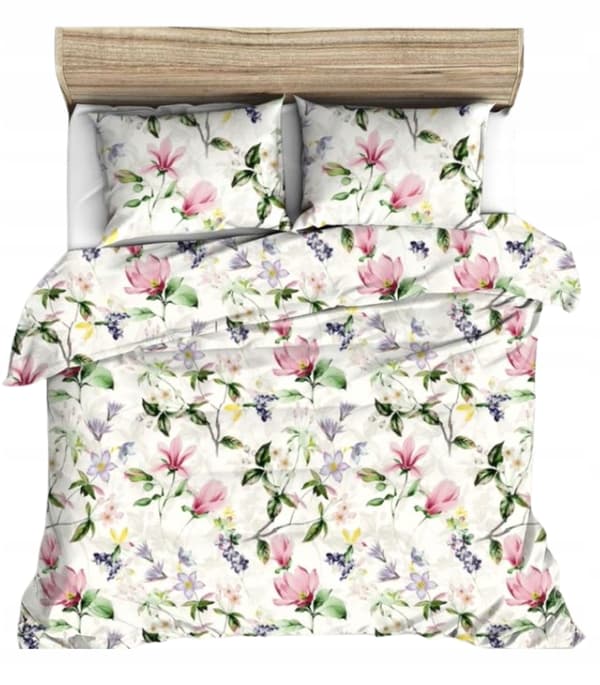 SÄNGBÄCKSET 160x200 cm TJOCKT BOMULLSSET MED BLOMSTER