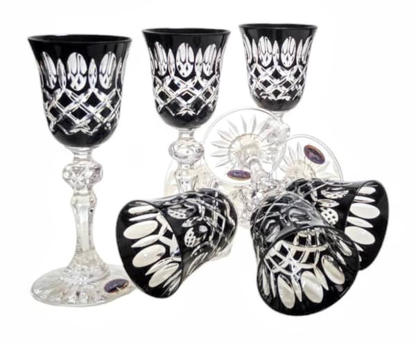 Sorte krystallikørglas 60ml Krata Oliwka
