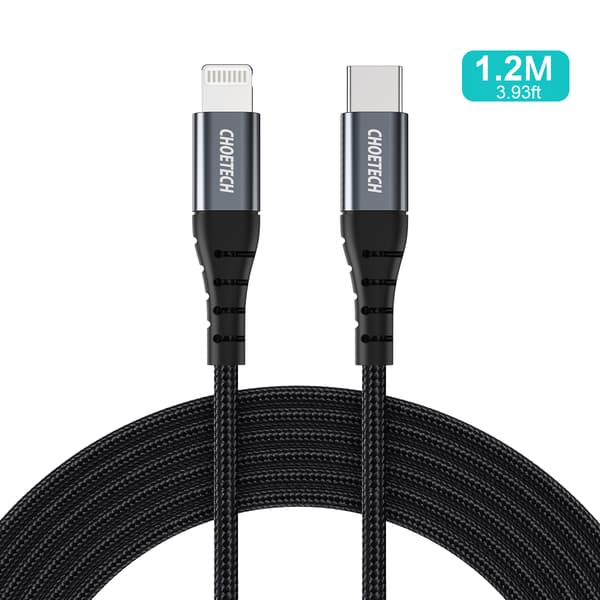 Kabel för iPhone USB-C - Lightning 480Mb/s 3A 1,2m - svart