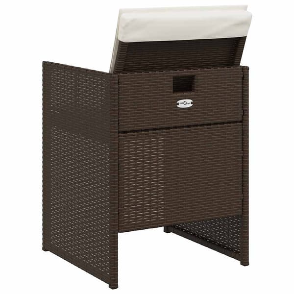 vidaXL havemøbelsæt med 5 dele og hynder, brun, polyrattan