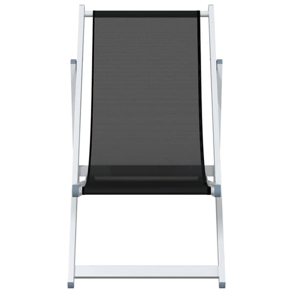 vidaXL foldbare strandstole, sæt med 2, sort, aluminium og textilene