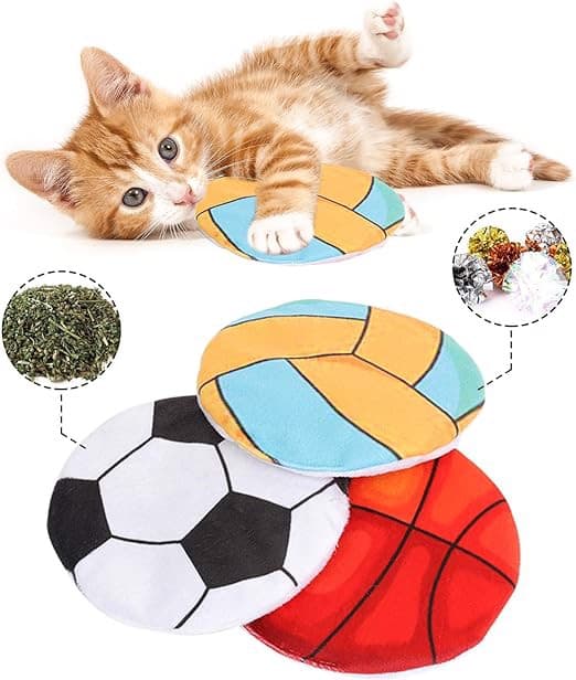 Kattelegetøj med katteurtkugler 3 stk.
