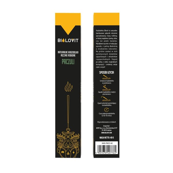 Naturlige røgelsespinde med patchouliduft - 40 g