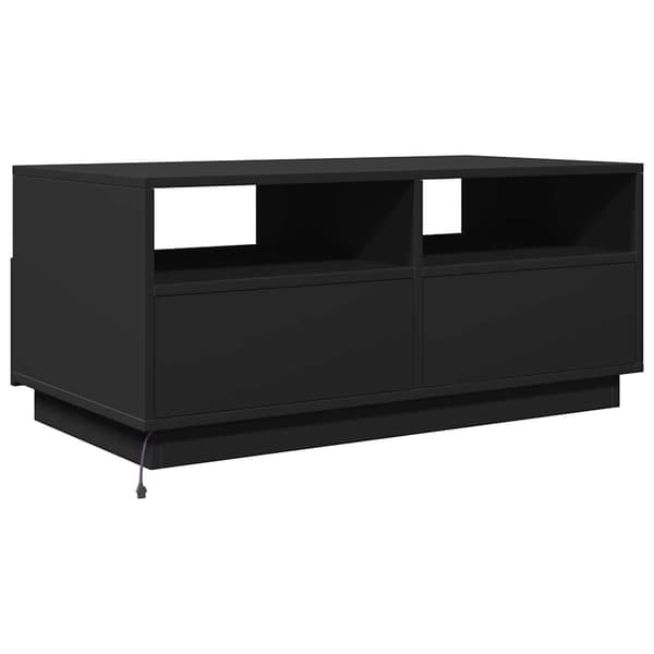 vidaXL LED-soffbord svart 90x49x40 cm