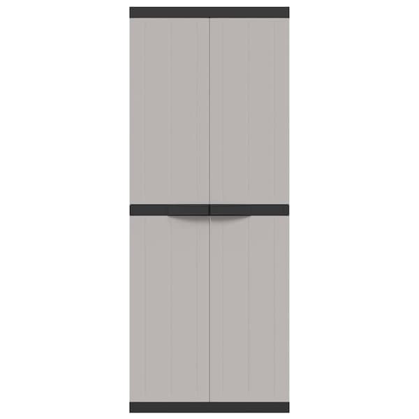 vidaXL haveskab grå og sort 65x37x165 cm PP