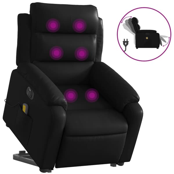 vidaXL elektrisk lænestol med massage, sort