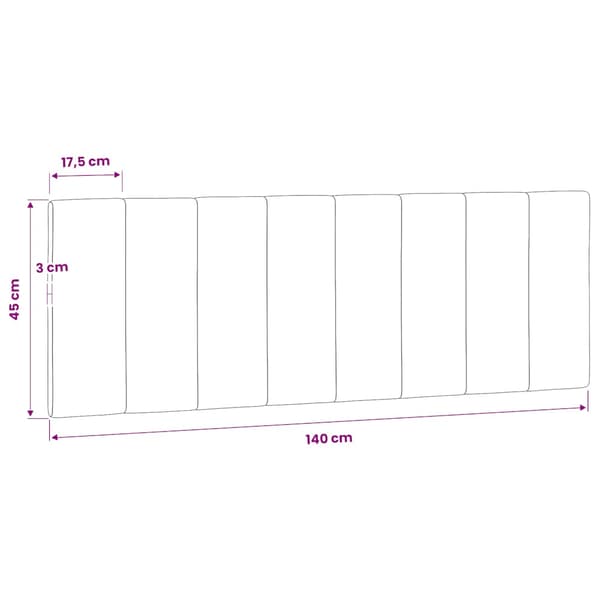 vidaXL Sängynpäädyn tyyny, musta, 140 cm, sametti