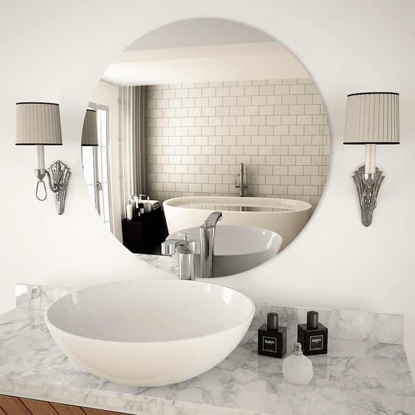 vidaXL Väggspegel, 70 cm, Rund, Glas