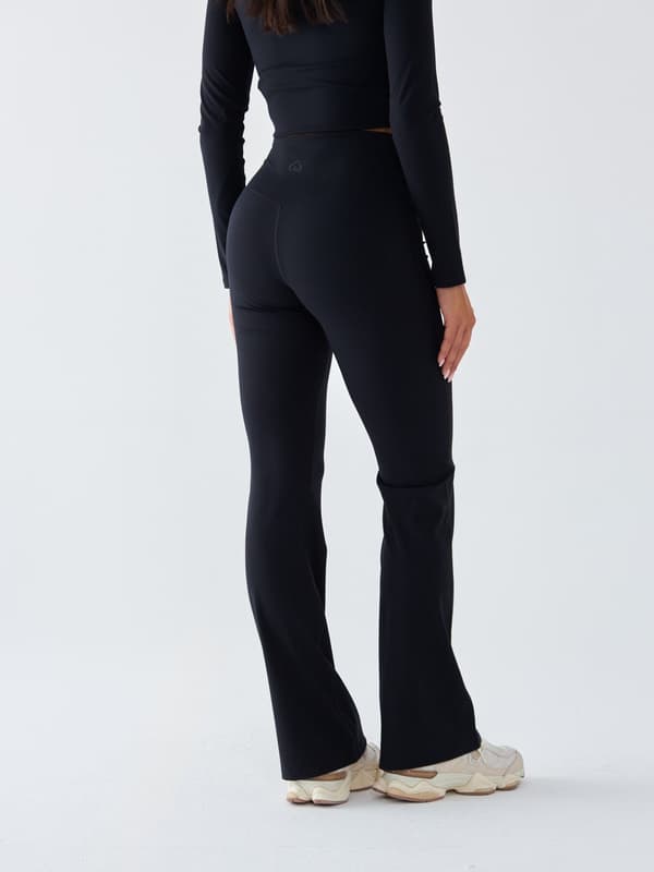 Svarta utsvängda leggings - Morning Dew L