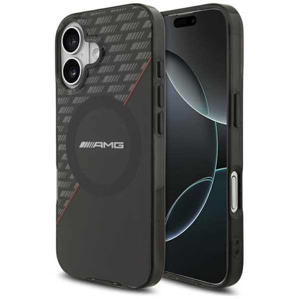 AMG Dobbeltlags Transparent Rhombs MagSafe-cover til iPhone 17 Sort/Rød