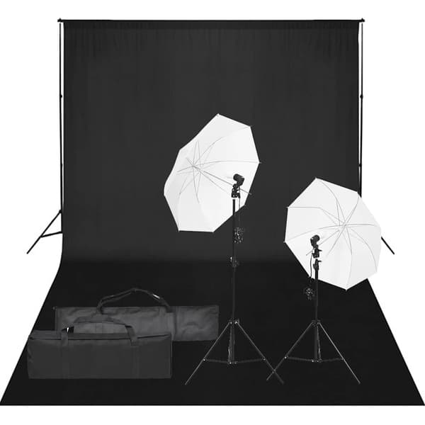 vidaXL Valokuvausstudiosetti valoilla ja taustalla