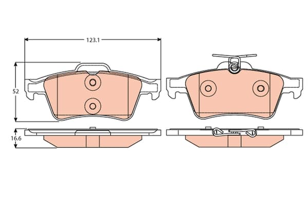 TRW GDB2086 TRW BREMSEKLODSER BAG UDEN SENSOR