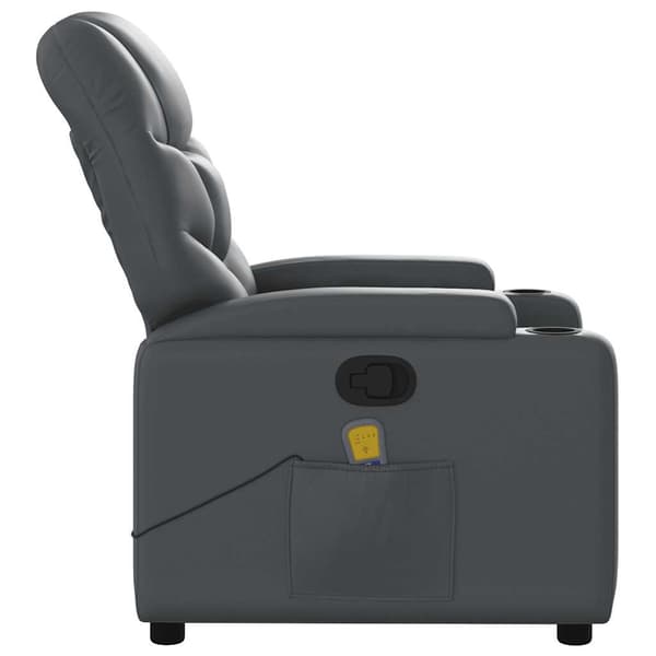 vidaXL Massagefåtölj med vilstol, grå, klädd i konstläder