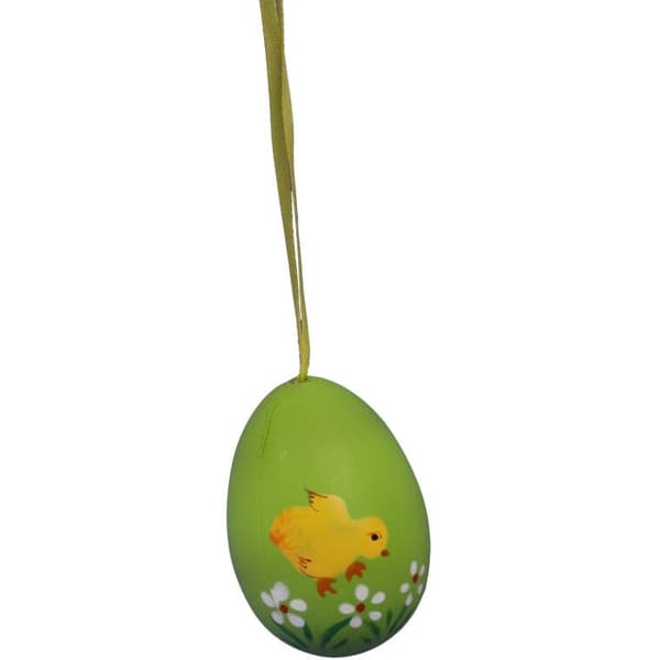Äggbehängare i plast, set om 6, 6 cm, gul och grön