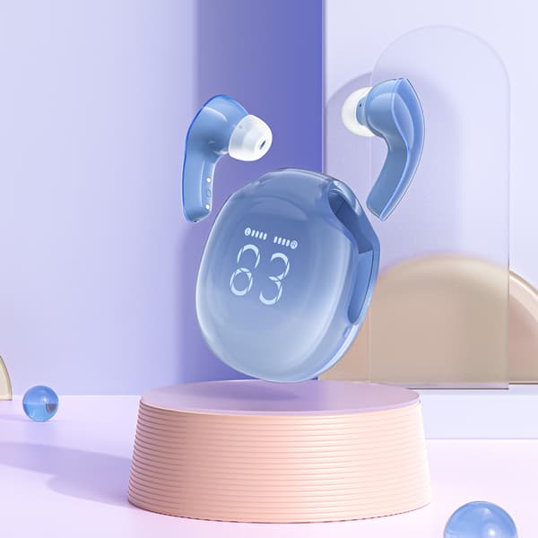 T9 Bluetooth 5.3 In-Ear Trådløse Hovedtelefoner USB-C Blå