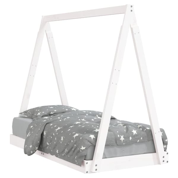 vidaXL Barnsängram vit 70x140 cm furu
