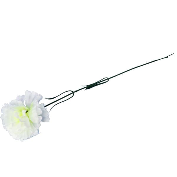 Enkelt hvid nellike 46 cm
