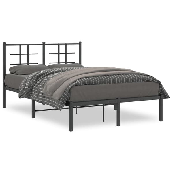 vidaXL metalsengestel med hovedgærde sort 120x190 cm