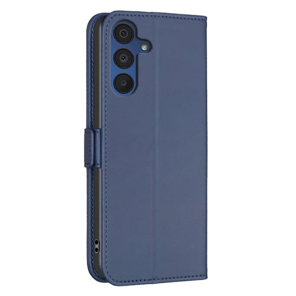 Flipfodral för Samsung Galaxy A15, BINFEN-plånbok, blå + 9H-glas