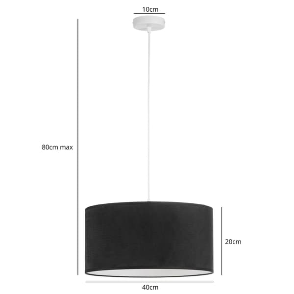 Tornado BAD1 lampa, svart sammet