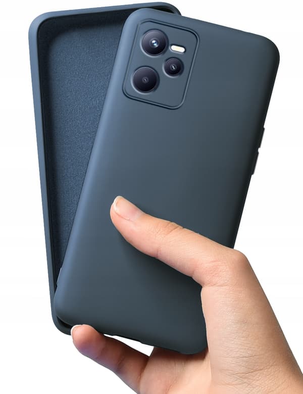BLØDT MAT MARINEBLÅT ETUI TIL REALME C35 + GLAS