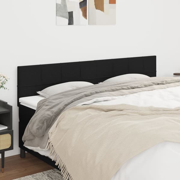 vidaXL sengegavle, 2 stk., sort, 100x5x78/88 cm, stof