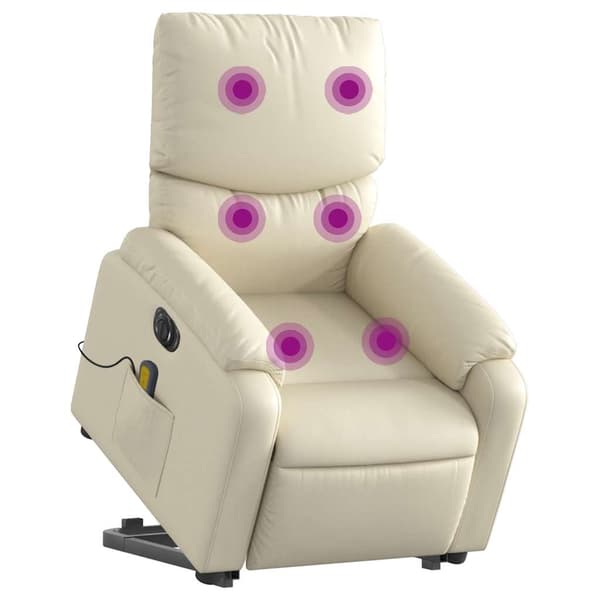 vidaXL elektrisk lænestol med massage, creme