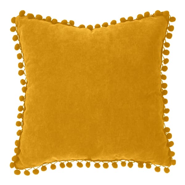 Pomponer pude 40x40 cm gul
