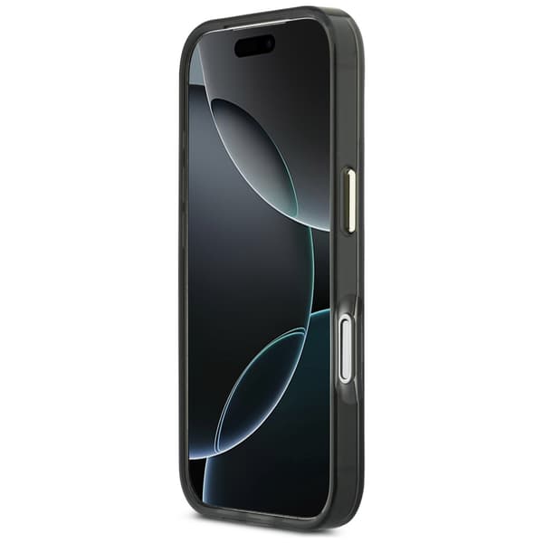Guess IML 4G Script Metal -suojakuori iPhone 17 Prolle, musta