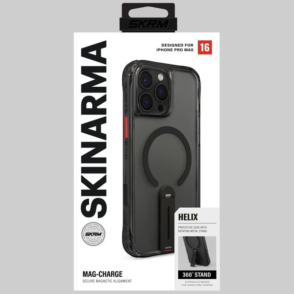 Skinarma Helix MagSafe roterende stativcover til iPhone 16 Pro Max sort