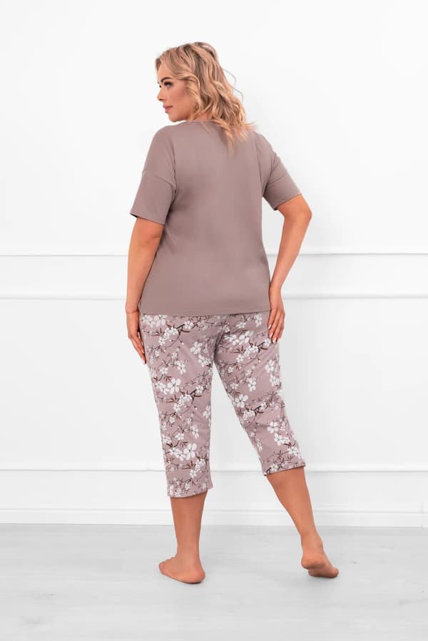 Kvinders pyjamas korte ærmer, 3/4 bukser Kimuri M
