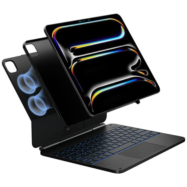 Typecase Edge + näppäimistöllä iPad Air 13" 2024/2025 musta