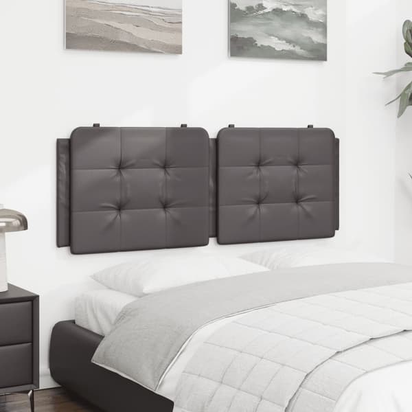 vidaXL hovedgærdehynde, grå, 120 cm, kunstlæder